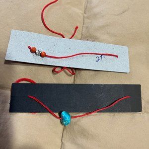 Set of 2 Kabbalah red string bracelets w/ charms